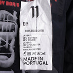11 By Boris Bidjan Saberi // Zip Up Finger Print Hooded Raincoat // Black (S)