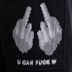 11 By Boris Bidjan Saberi // Zip Up Finger Print Hooded Raincoat // Black (XS)