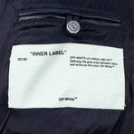 Off White // Men's Cotton + Leather Bomber Jacket // Green (XS)