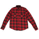 Amiri // Cashmere Core Flannel Check Button Down Shirt // Red (XL)