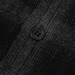 Marcelo Burlon // Plaid Button Down Sham Shirt // Black + Gray (XL)
