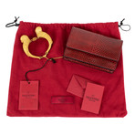 Red With Gold Falcons Python Skin Clutch Bag