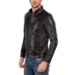 Brandon Leather Jacket Slim // Black (XL)