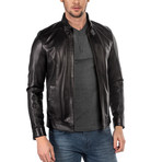 Brandon Leather Jacket Slim // Black (XL)