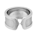 Vintage Cartier Logo Double C 18k White Gold Ring // Ring Size: 6.5