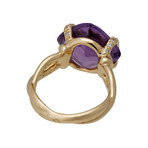 Chanel 18k Yellow Gold Diamond + Amethyst Ring // Ring Size: 6.5 // Pre-Owned