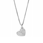 Vintage Louis Vuitton 18k White Gold Diamond Heart Locket Pendant