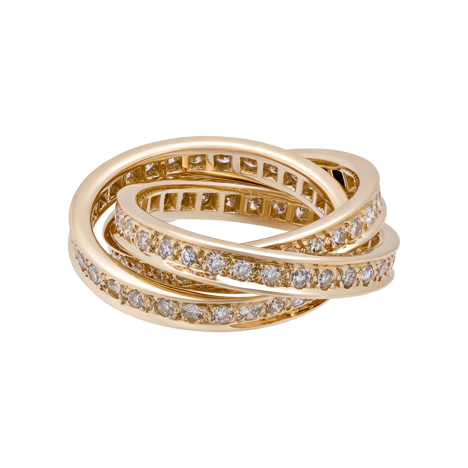 Vintage Cartier 18k Yellow Gold Diamond Trinity Ring // Size 5.75 - Women's Designer Jewelry 