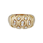 Vintage Christian Dior 18k Yellow Gold Diamond Ring // Size 6.25