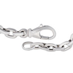 Vintage Cartier 18k White Gold Circle Chain Bracelet // 7"