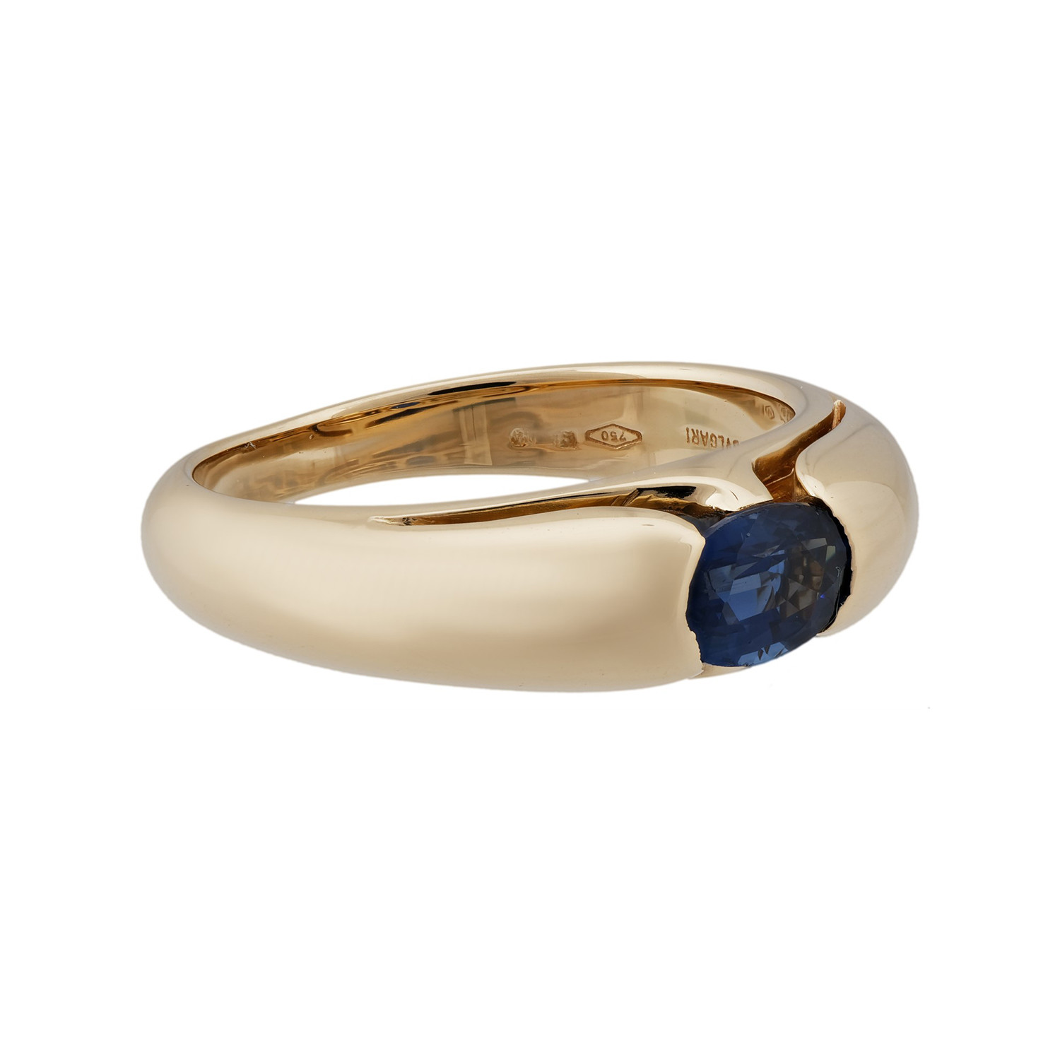 Vintage Bvlgari 18k Yellow Gold Sapphire Ring // Size 5.25 - Women's ...