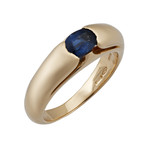 Vintage Bvlgari 18k Yellow Gold Sapphire Ring // Size 5.25