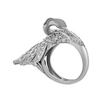 Vintage Carrera y Carrera 18k White Gold Diamond Pave Bird Ring // Ring Size: 6.5