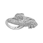 Vintage Carrera y Carrera 18k White Gold Diamond Pave Bird Ring // Ring Size: 6.5