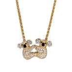 Vintage Graff 18k Yellow Gold + 18k White Gold Koala Diamond Pendant Necklace // Chain: 15"