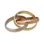 Vintage Cartier 18k Yellow Gold + 18k White Gold + 18k Rose Gold Trinity Ring // Size 5.75