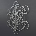Encircled Metatron's Cube 3D Metal Wall Art (21.5"L x 24"W x 1.5"H)