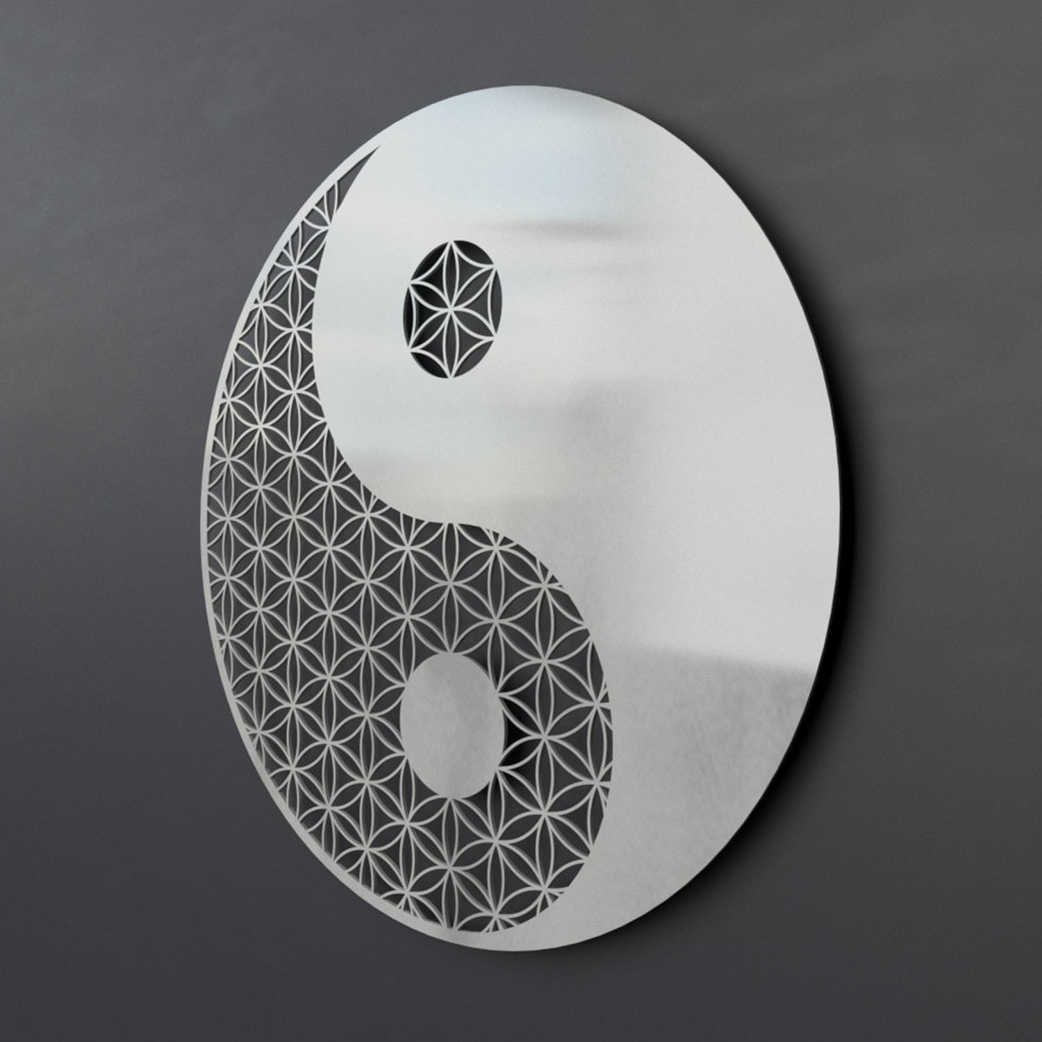 Yin Yang II Sacred Geometry 3D Metal Wall Art - Arte and Metal - Touch