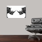 Rhinos Face to Face White Edition // Philippe Hugonnard (26"W x 18"H x 0.75"D)
