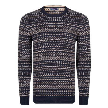 Maximo Pullover // Navy + Beige (S)