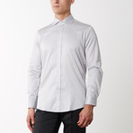 Spread Collar Fitted Dress Shirt // Grey (L)