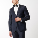 Weave Notch Lapel Slim Fit Wool Suit // Navy (US: 36R)