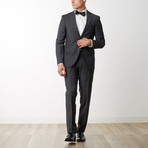 Checked Slim Fit Merino Wool Suit // Black (US: 40R)