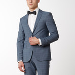 Checked Slim Fit Merino Wool Suit // Blue (US: 50R)