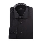 Maddox Solid Long Sleeve Button-Up Shirt // Black (S)