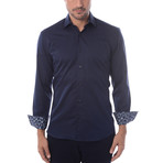 Maddox Solid Long-Sleeve Button-Up // Navy Blue (XL)