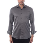 Maddox Solid Long-Sleeve Button-Up // Grey (M)