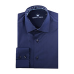 Maddox Solid Long-Sleeve Button-Up // Navy Blue (M)