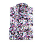Paisley Abstract Long-Sleeve Button-Up // Pink (2XL)