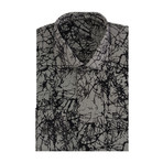 Abstract Flock Long-Sleeve Button-Up // Grey (S)