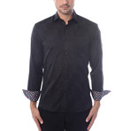 Solid Long-Sleeve Button-Up // Black (3XL)