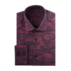 Camo Jacquard Long-Sleeve Button-Up // Red (M)