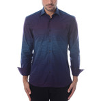 Gradient Long-Sleeve Button-Up // Purple + Blue (2XL)