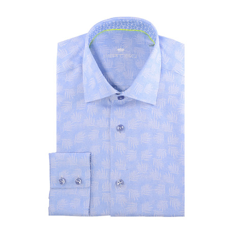 Leaves Long-Sleeve Button-Up // Light Blue (XS)