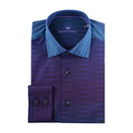 Gradient Long-Sleeve Button-Up // Purple + Blue (L)