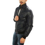 Alessio Genuine Leather Jacket // Black (XL)