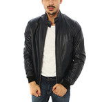 Alessio Genuine Leather Jacket // Black (2XL)