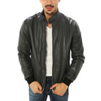 Alessio Genuine Leather Jacket // Charcoal (XL)