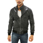 Alessio Genuine Leather Jacket // Charcoal (M)