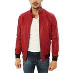 Alessio Genuine Leather Jacket // Red (L)