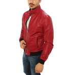 Alessio Genuine Leather Jacket // Red (XL)