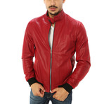 Alessio Genuine Leather Jacket // Red (XL)