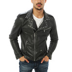 Vincenzo Leather Jacket // Charcoal (M)