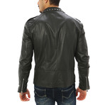 Vincenzo Leather Jacket // Charcoal (L)