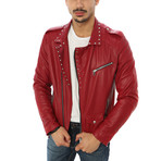 Vincenzo Leather Jacket // Red (XL)