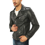 Vincenzo Leather Jacket // Charcoal (M)